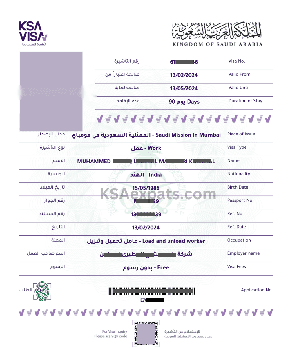 saudi work visa download.