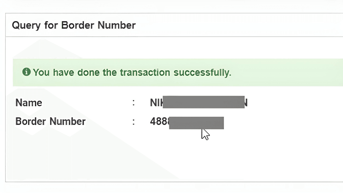 checking border number in Saudi Arabia online