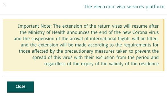 EXIT REENTRY VISA EXTENSION DUE TO CORONAVIRUS