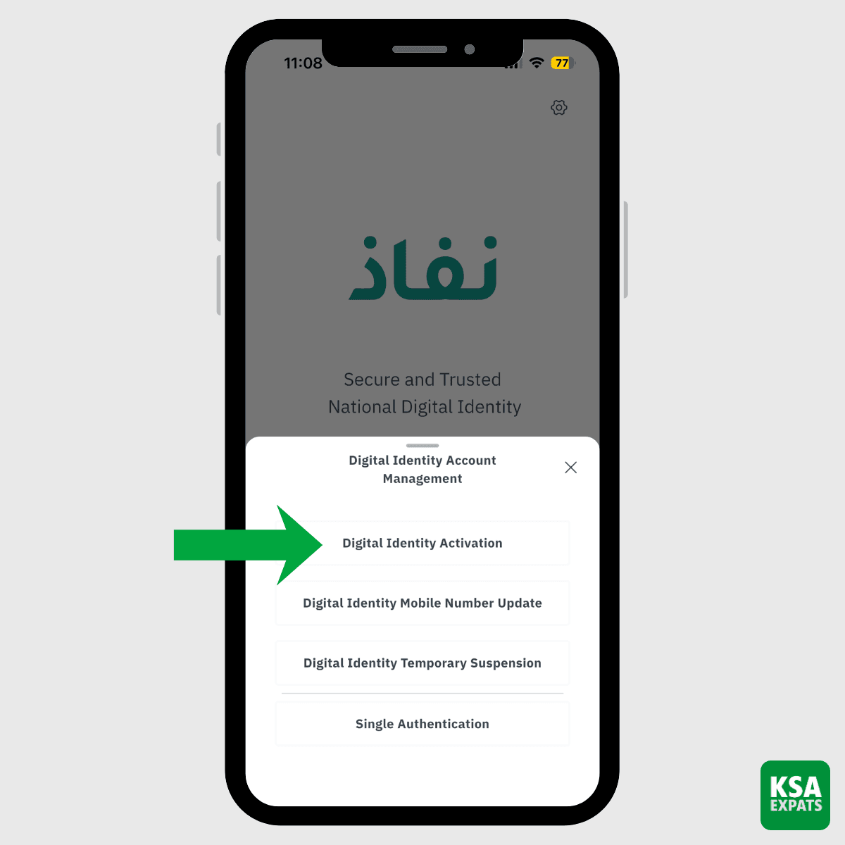absher activation using nafath