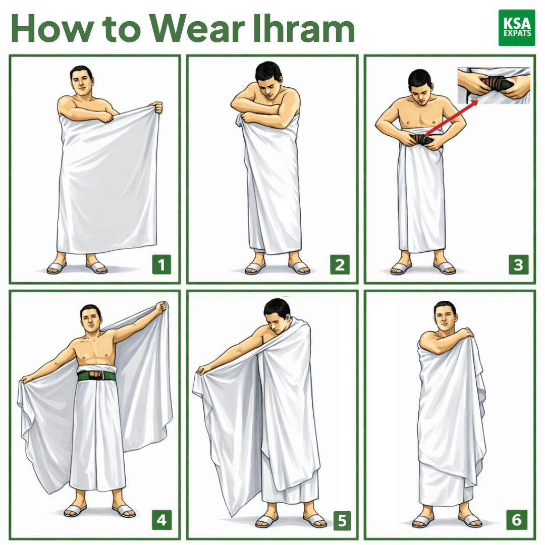 How to Wear Ihram Amar Iqama